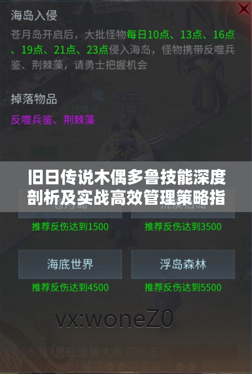 旧日传说木偶多鲁技能深度剖析及实战高效管理策略指南