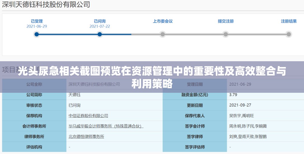 光头尿急相关截图预览在资源管理中的重要性及高效整合与利用策略