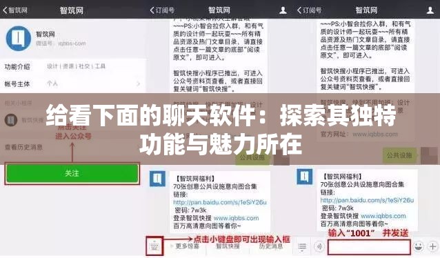 给看下面的聊天软件：探索其独特功能与魅力所在