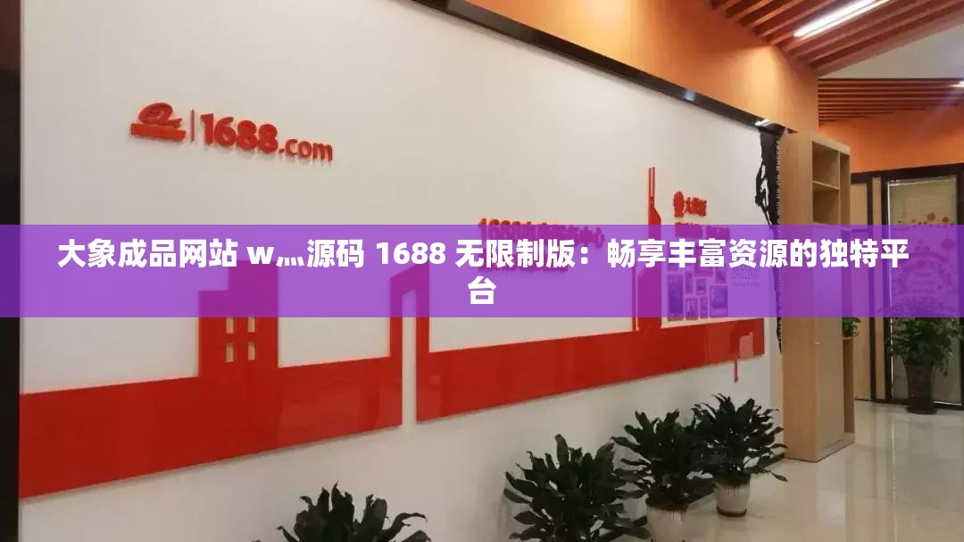 大象成品网站 w灬源码 1688 无限制版：畅享丰富资源的独特平台