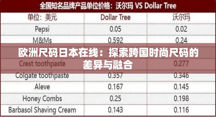 欧洲尺码日本在线：探索跨国时尚尺码的差异与融合
