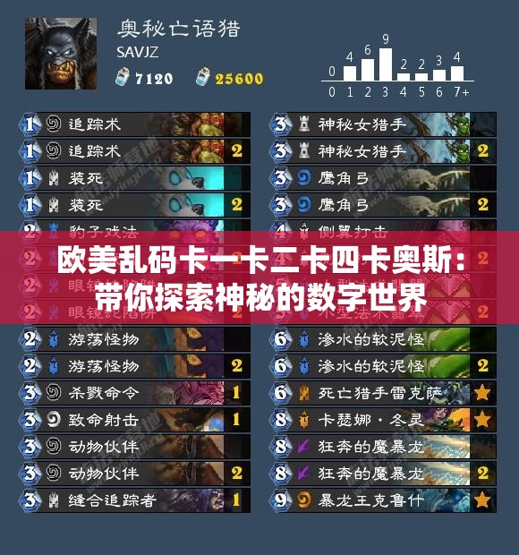 欧美乱码卡一卡二卡四卡奥斯：带你探索神秘的数字世界