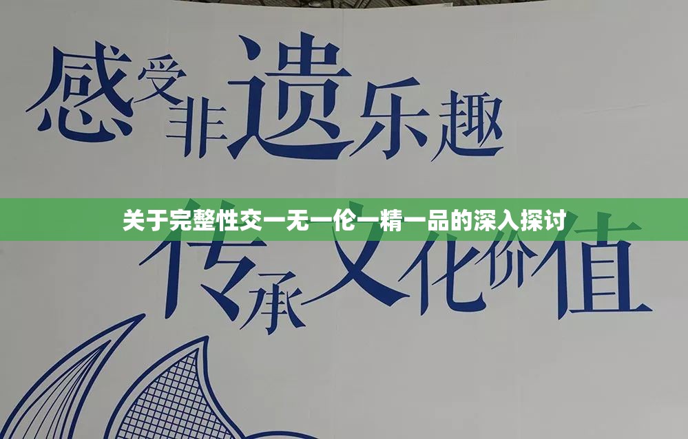 关于完整性交一无一伦一精一品的深入探讨