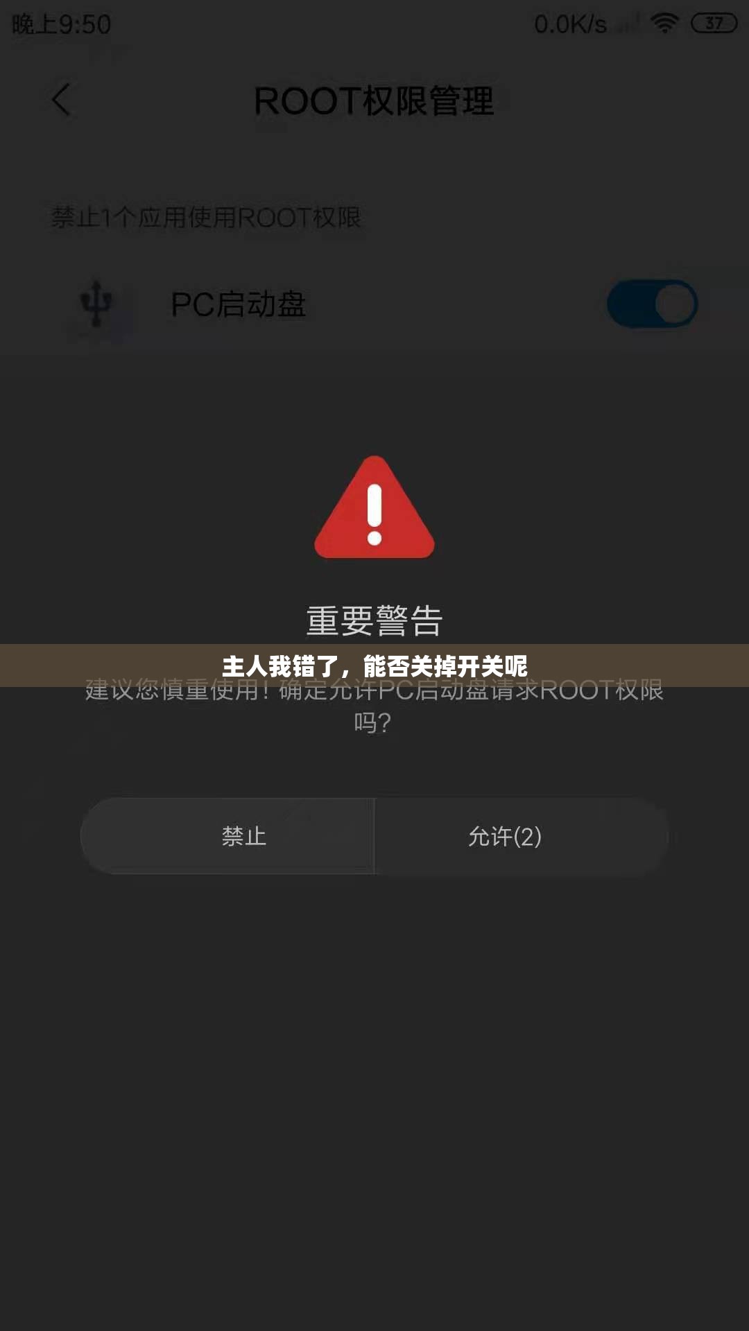 主人我错了，能否关掉开关呢
