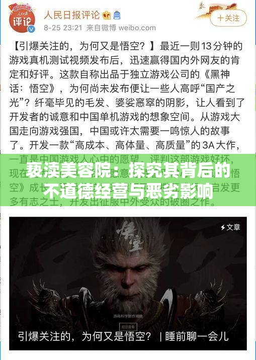 亵渎美容院：探究其背后的不道德经营与恶劣影响