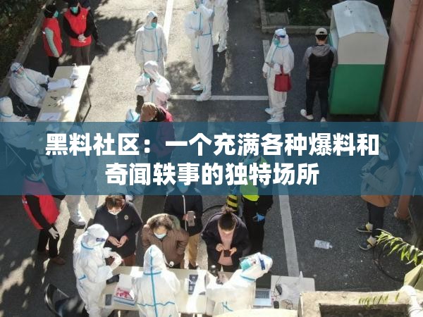 黑料社区：一个充满各种爆料和奇闻轶事的独特场所