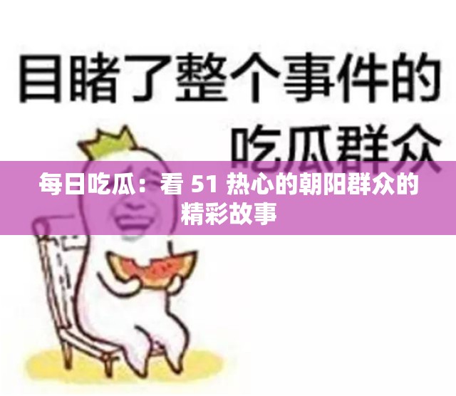 每日吃瓜：看 51 热心的朝阳群众的精彩故事