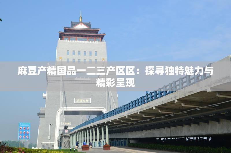 麻豆产精国品一二三产区区：探寻独特魅力与精彩呈现