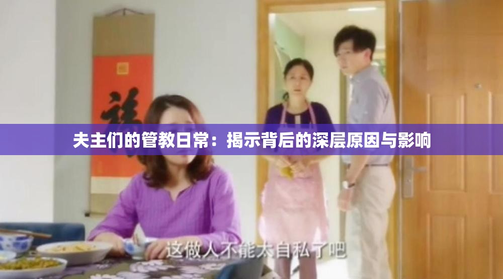 夫主们的管教日常：揭示背后的深层原因与影响
