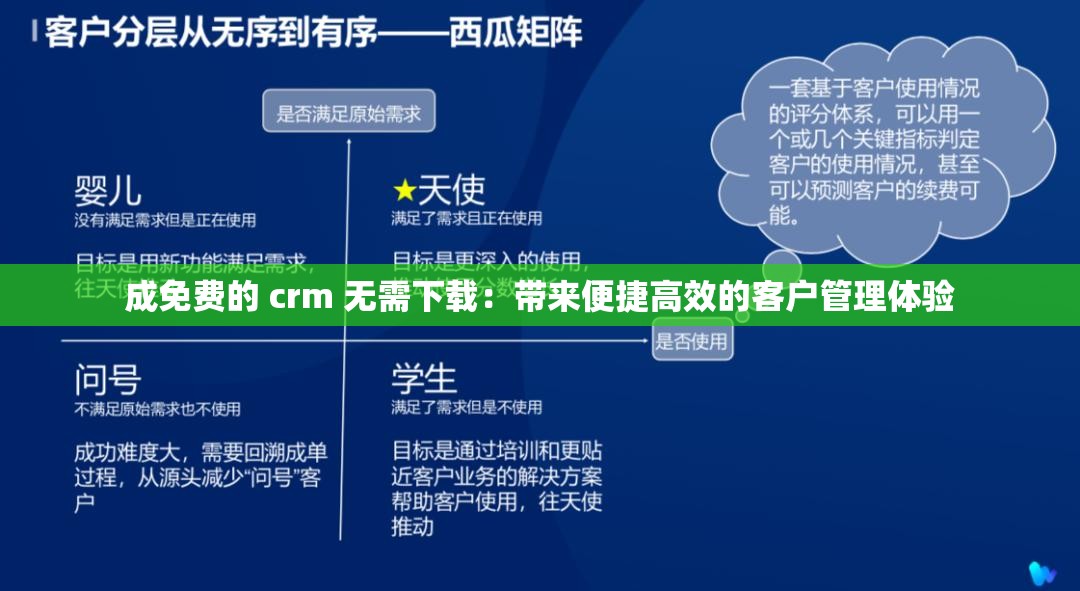 成免费的 crm 无需下载：带来便捷高效的客户管理体验