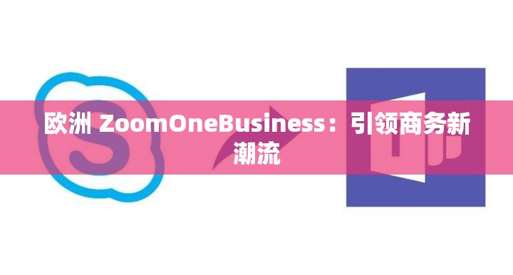 欧洲 ZoomOneBusiness：引领商务新潮流
