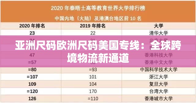 亚洲尺码欧洲尺码美国专线：全球跨境物流新通道