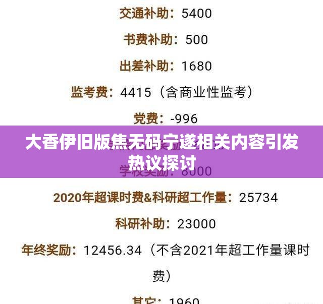 大香伊旧版焦无码宁遂相关内容引发热议探讨