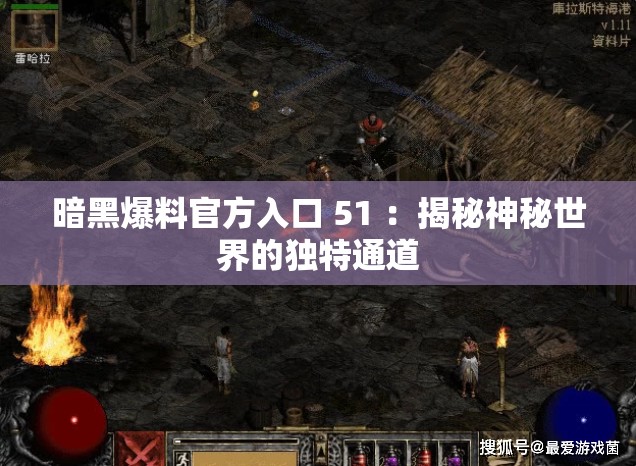 暗黑爆料官方入口 51 ：揭秘神秘世界的独特通道