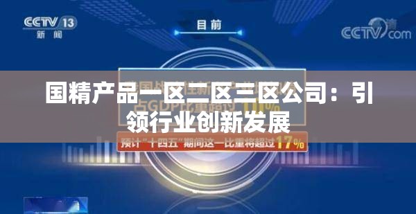 国精产品一区二区三区公司：引领行业创新发展