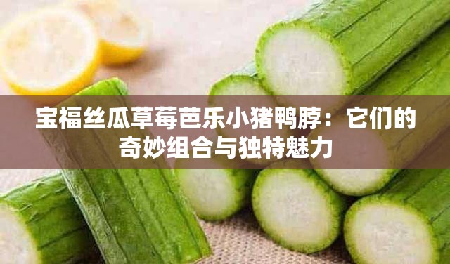 宝福丝瓜草莓芭乐小猪鸭脖：它们的奇妙组合与独特魅力