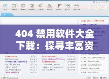 404 禁用软件大全下载：探寻丰富资源宝库