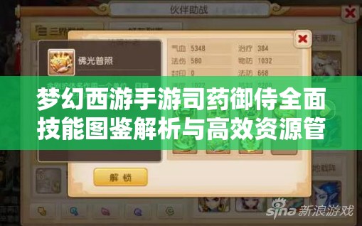 梦幻西游手游司药御侍全面技能图鉴解析与高效资源管理策略