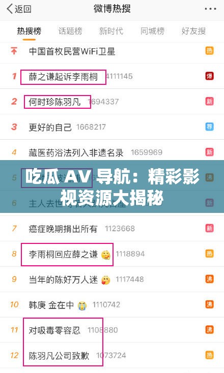 吃瓜 AV 导航：精彩影视资源大揭秘