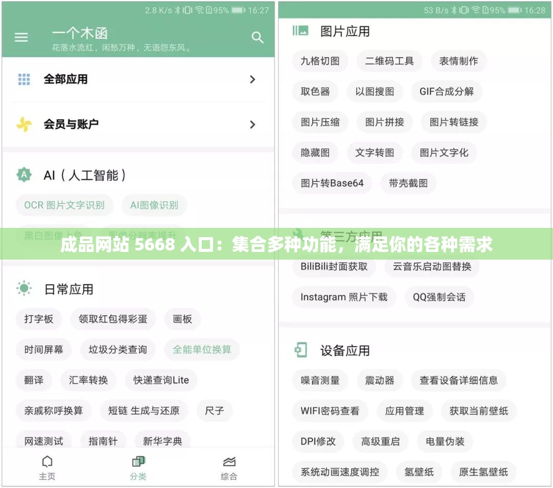 成品网站 5668 入口：集合多种功能，满足你的各种需求