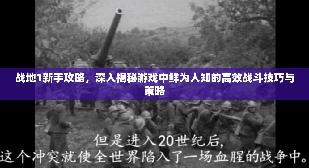 战地1新手攻略，深入揭秘游戏中鲜为人知的高效战斗技巧与策略