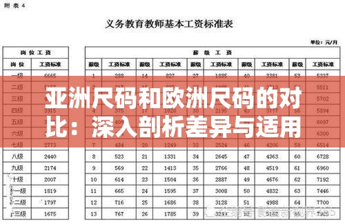 亚洲尺码和欧洲尺码的对比：深入剖析差异与适用人群