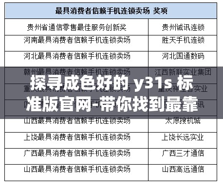 探寻成色好的 y31s 标准版官网-带你找到最靠谱的购买渠道