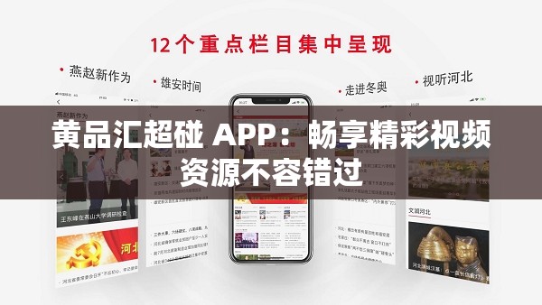 黄品汇超碰 APP：畅享精彩视频资源不容错过