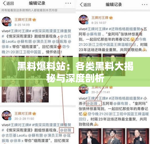 黑料爆料站：各类黑料大揭秘与深度剖析