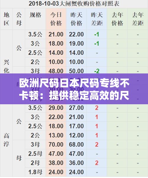 欧洲尺码日本尺码专线不卡顿：提供稳定高效的尺码服务体验