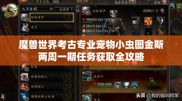 魔兽世界考古专业宠物小虫图金斯两周一期任务获取全攻略