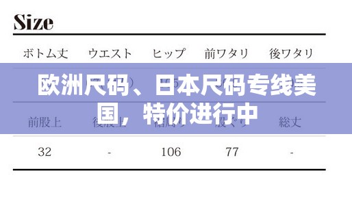 欧洲尺码、日本尺码专线美国，特价进行中