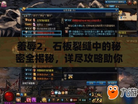 羞辱2，石板裂缝中的秘密全揭秘，详尽攻略助你三年谜团一网打尽