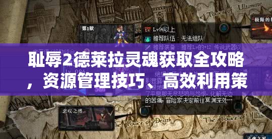 耻辱2德莱拉灵魂获取全攻略，资源管理技巧、高效利用策略及避免浪费详解