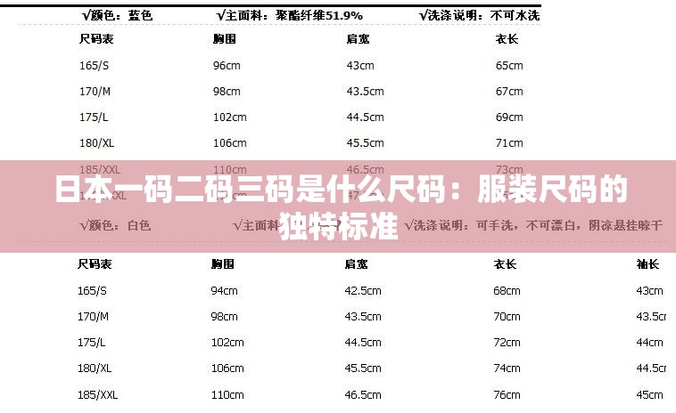 日本一码二码三码是什么尺码：服装尺码的独特标准