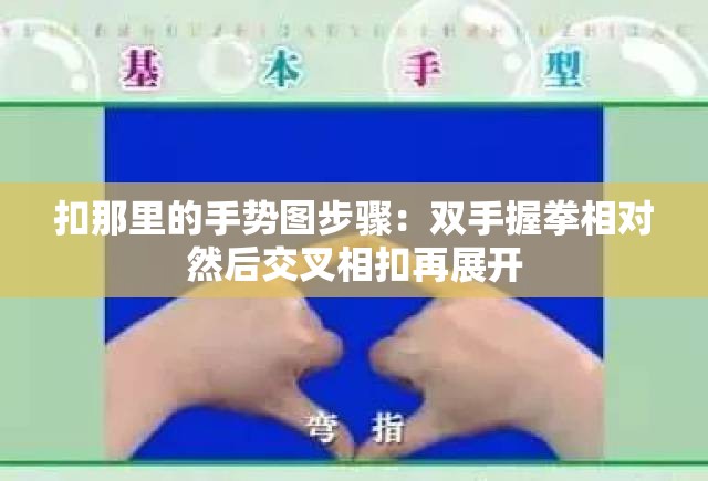 扣那里的手势图步骤：双手握拳相对然后交叉相扣再展开