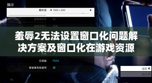 羞辱2无法设置窗口化问题解决方案及窗口化在游戏资源管理中的重要性与优化策略
