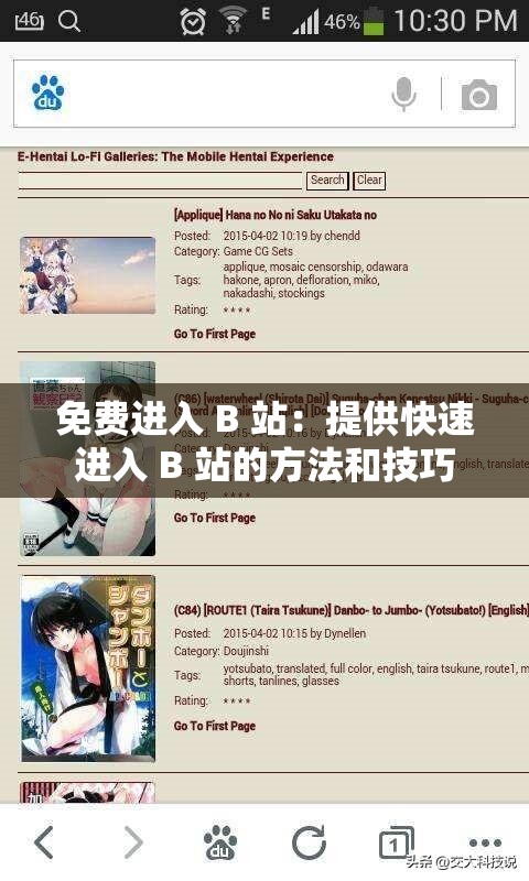 免费进入 B 站：提供快速进入 B 站的方法和技巧