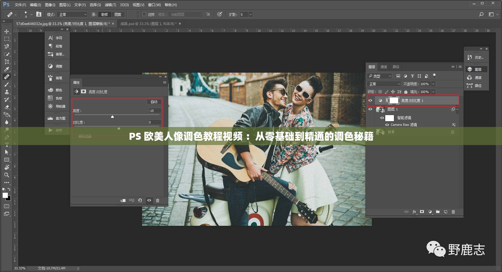 PS 欧美人像调色教程视频 ：从零基础到精通的调色秘籍