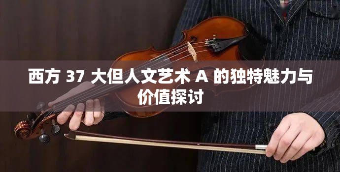 西方 37 大但人文艺术 A 的独特魅力与价值探讨