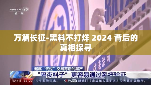 万篇长征-黑料不打烊 2024 背后的真相探寻