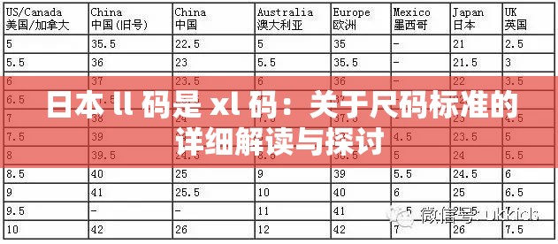 日本 ll 码是 xl 码：关于尺码标准的详细解读与探讨