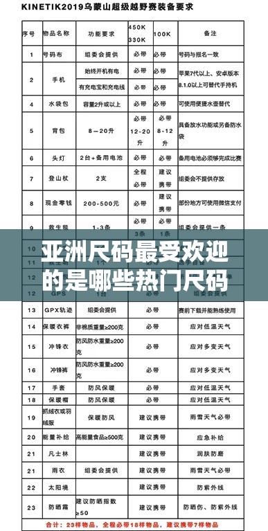 亚洲尺码最受欢迎的是哪些热门尺码揭秘：探寻背后的消费趋势