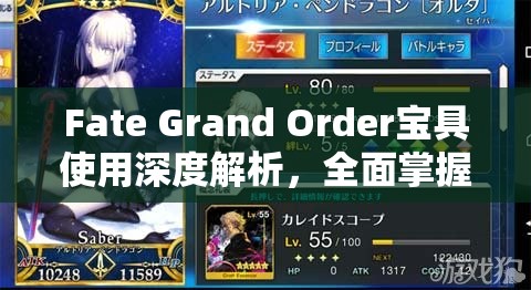 Fate Grand Order宝具使用深度解析，全面掌握技巧，解锁战斗策略新境界