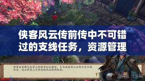 侠客风云传前传中不可错过的支线任务，资源管理重要性及高效策略详解