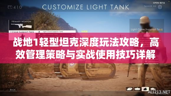 战地1轻型坦克深度玩法攻略，高效管理策略与实战使用技巧详解