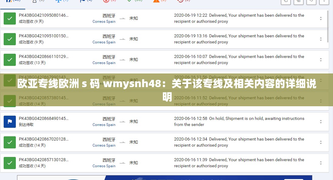 欧亚专线欧洲 s 码 wmysnh48：关于该专线及相关内容的详细说明