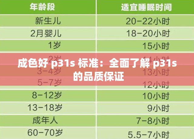 成色好 p31s 标准：全面了解 p31s 的品质保证