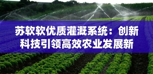 苏软软优质灌溉系统：创新科技引领高效农业发展新方向