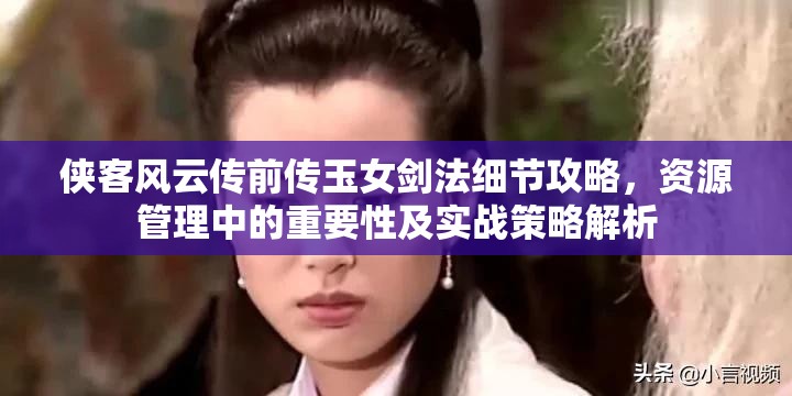 侠客风云传前传玉女剑法细节攻略，资源管理中的重要性及实战策略解析
